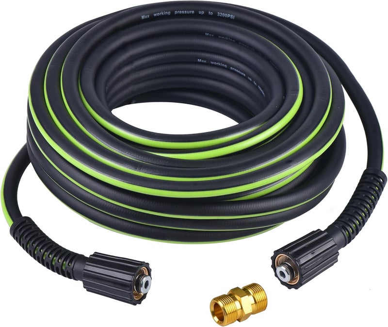 RainBello Pressure Washer Hose 1/4" × 50FT - 3200 PSI Heavy Duty Power Washer Replacement with M22-14mm Fittings Kink-Resistant Flexible Water Hose for Electric & Gas Washers - Image 1